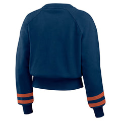 Houston Astros WEAR by Erin Andrews Women's Vintage Washed Cropped Pullover Sweatshirt - Navy - MLB on Sale