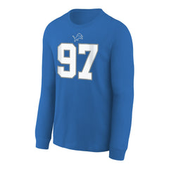 Nike Aidan Hutchinson Detroit Lions Youth Player Name & Number Long Sleeve T-Shirt Blue