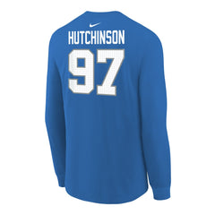 Nike Aidan Hutchinson Detroit Lions Youth Player Name & Number Long Sleeve T-Shirt Blue