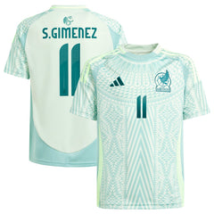 Santiago Giménez Mexico National Team Youth 2024 Away Replica Player Jersey Green - Adidas for sale