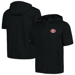 Cincinnati Reds Levelwear Recruit Short Sleeve Full-Zip Hoodie - Black - MLB Sale