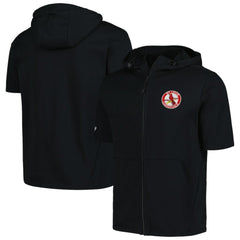 St. Louis Cardinals Levelwear Recruit Short Sleeve Full-Zip Hoodie - Black - MLB Lifestyle