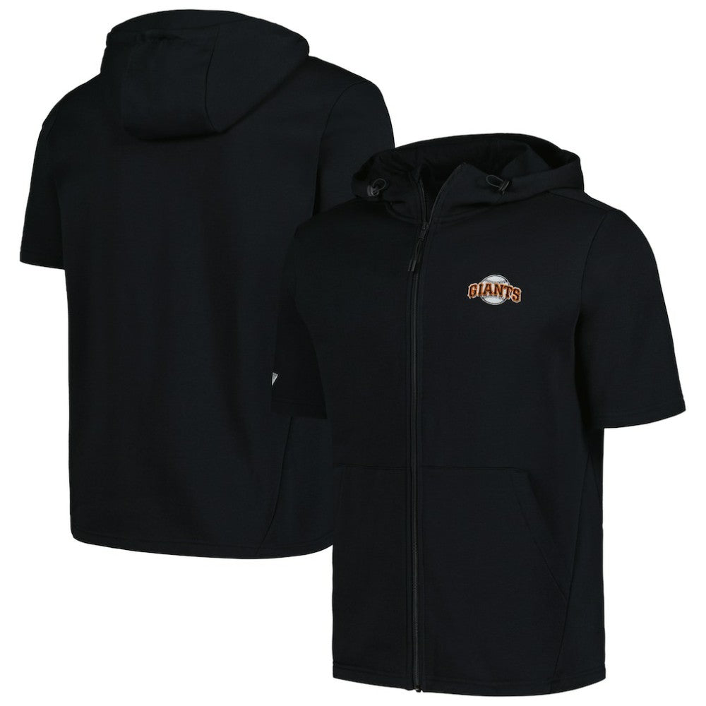San Francisco Giants Levelwear Recruit Short Sleeve Full-Zip Hoodie - Black - MLB Discount