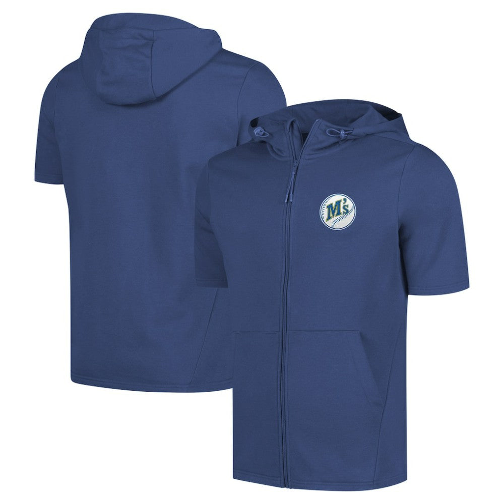 Seattle Mariners Levelwear Recruit Short Sleeve Full-Zip Hoodie - Royal - MLB Online