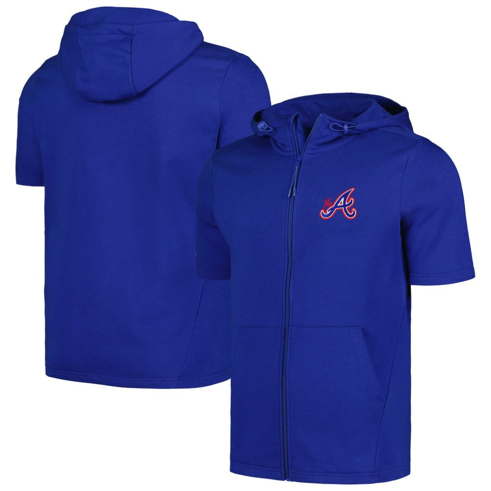 Atlanta Braves Levelwear Recruit Short Sleeve Full-Zip Hoodie - Royal - MLB on Sale