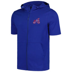 Atlanta Braves Levelwear Recruit Short Sleeve Full-Zip Hoodie - Royal - MLB on Sale