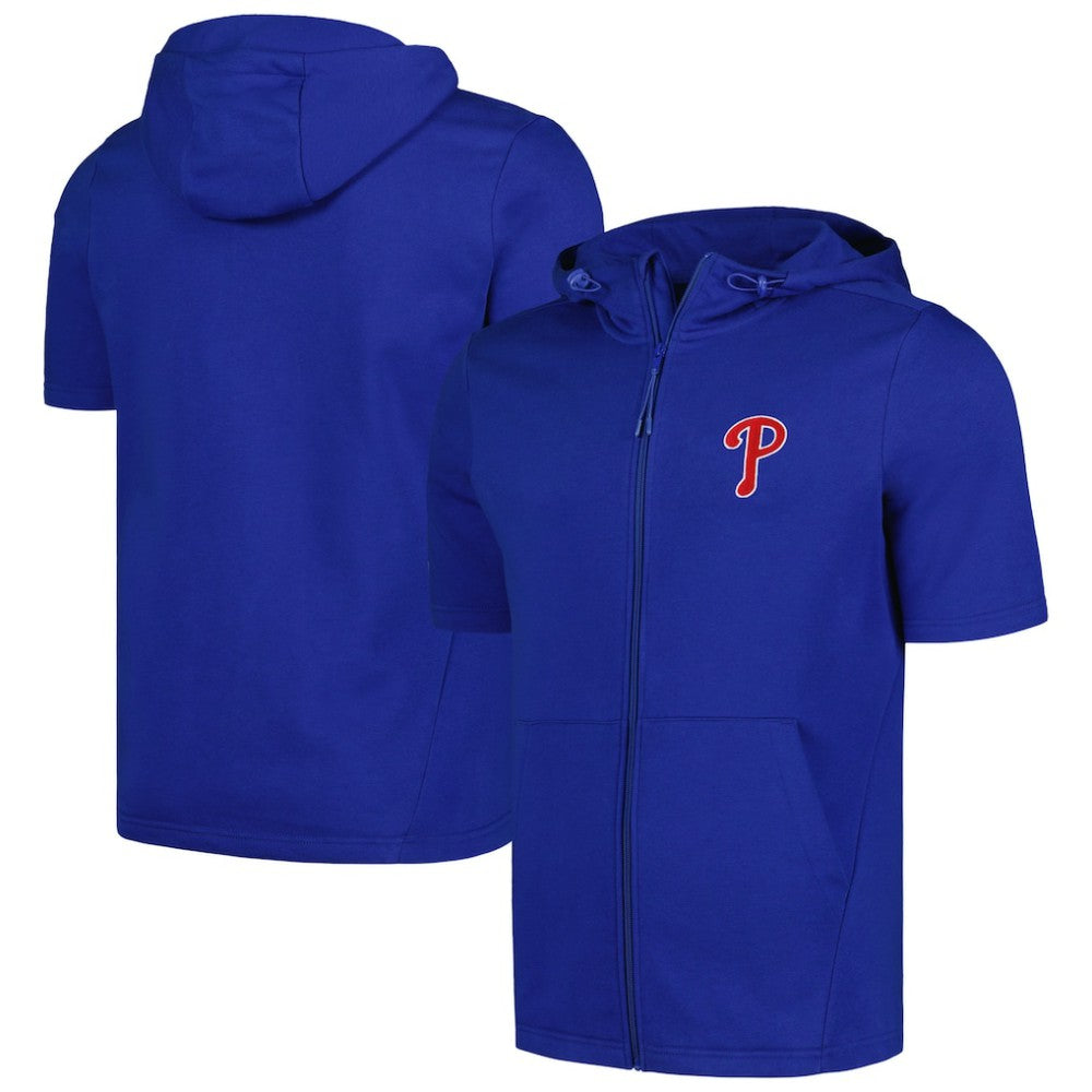 Philadelphia Phillies Levelwear Recruit Short Sleeve Full-Zip Hoodie - Royal - MLB on Sale