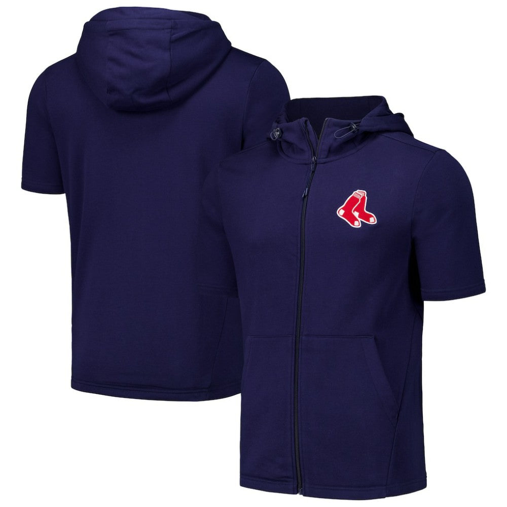 Boston Red Sox Levelwear Recruit Short Sleeve Full-Zip Hoodie - Navy - MLB Online