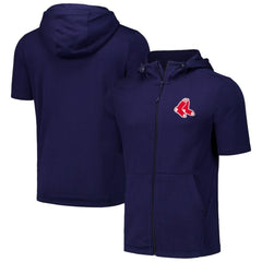Boston Red Sox Levelwear Recruit Short Sleeve Full-Zip Hoodie - Navy - MLB Online
