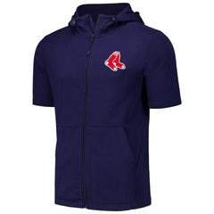 Boston Red Sox Levelwear Recruit Short Sleeve Full-Zip Hoodie - Navy - MLB Online