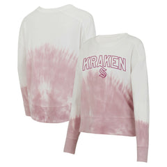 Seattle Kraken Concepts Sport Women's Orchard Tie-Dye Long Sleeve Top - Pink/White - NHL 201398078