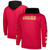 Fanatics San Francisco 49ers Big & Tall Patched Out Pullover Hoodie Scarlet