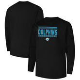 Miami Dolphins Profile Big & Tall Pop Long Sleeve T-Shirt Black