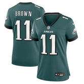 Nike A.J. Brown Philadelphia Eagles Women's Team Game Jersey Midnight Green