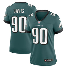 Nike Jordan Davis Philadelphia Eagles Women's Team Game Jersey Midnight Green