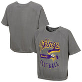 Minnesota Vikings Women's Mineral Wash Short Sleeve Top Gray