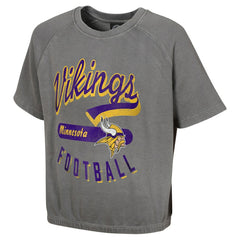 Minnesota Vikings Women's Mineral Wash Short Sleeve Top Gray
