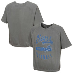 Detroit Lions Women's Mineral Wash Short Sleeve Top Gray