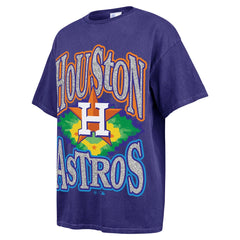 Houston Astros '47 Women's Flashing Lights Boyfriend T-Shirt - Navy - 47 brand Lifestyle