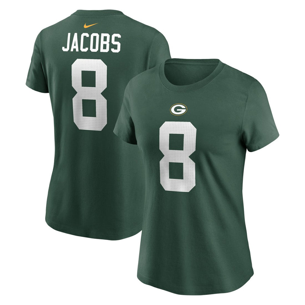 Nike Josh Jacobs Green Bay Packers Women's Player Name & Number T-Shirt Green