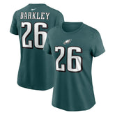 Nike Saquon Barkley Philadelphia Eagles Women's Player Name & Number T-Shirt Midnight Green