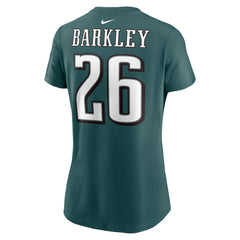 Nike Saquon Barkley Philadelphia Eagles Women's Player Name & Number T-Shirt Midnight Green