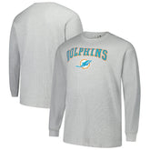 Fanatics Miami Dolphins Big & Tall Thermal Long Sleeve T-Shirt Heather Gray