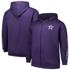 Fanatics Dallas Cowboys Big & Tall Sleeve Hit Full-Zip Hoodie Purple