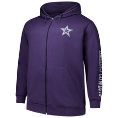 Fanatics Dallas Cowboys Big & Tall Sleeve Hit Full-Zip Hoodie Purple