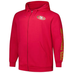 Fanatics San Francisco 49ers Big & Tall Sleeve Hit Full-Zip Hoodie Scarlet