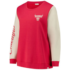 Chicago Bulls '47 Women's Plus Size Oversized Rise Andie Pullover Sweatshirt Red | 47 brand US