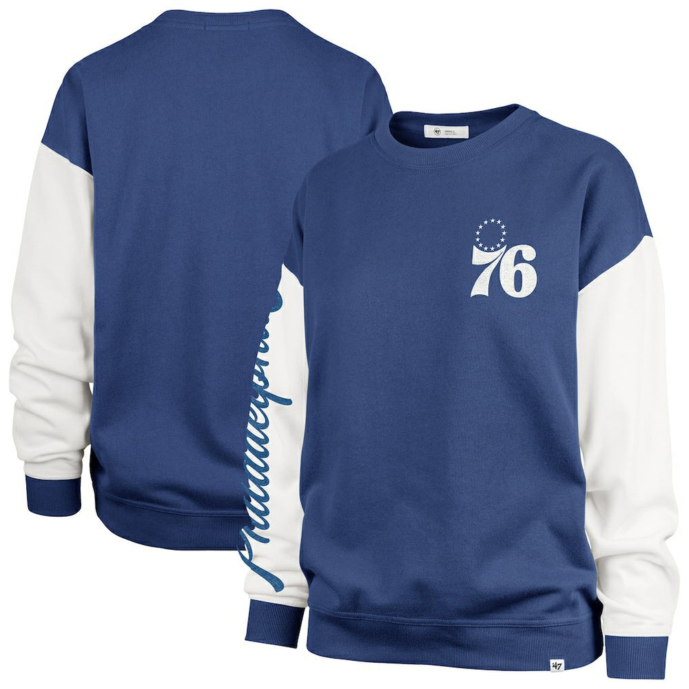 Philadelphia 76ers '47 Women's Plus Size Oversized Rise Andie Pullover Sweatshirt Royal | 47 brand online