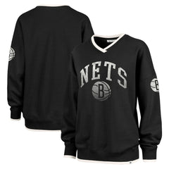 Brooklyn Nets '47 Women's Rise Wax Pack Daze '80s Oversize Pullover Sweatshirt Black | 47 brand Near Me