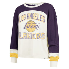 Los Angeles Lakers '47 Women's Curve Raglan Long Sleeve T-Shirt Cream | 47 brand Near Me