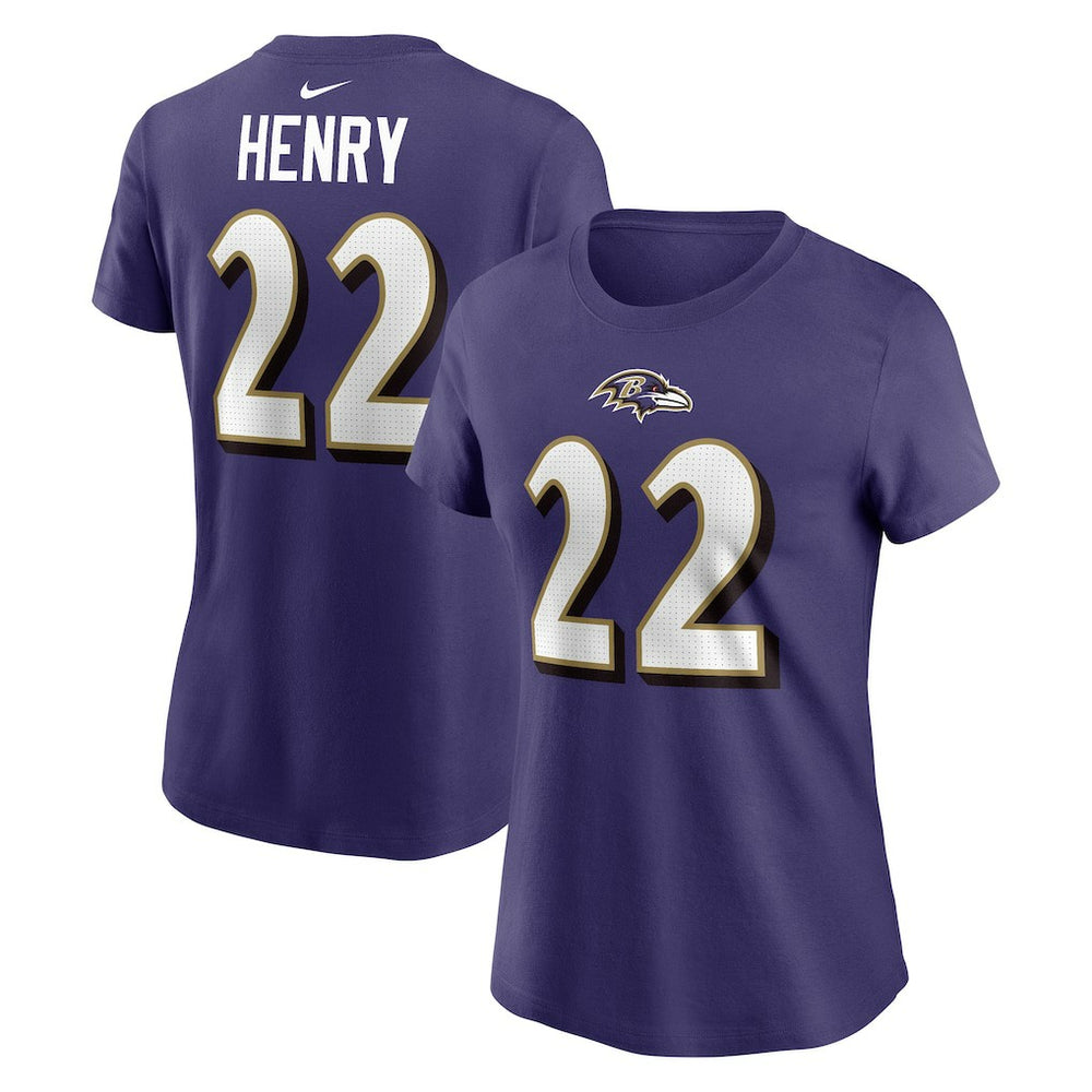 Nike Derrick Henry Baltimore Ravens Women's Player Name & Number T-Shirt Purple