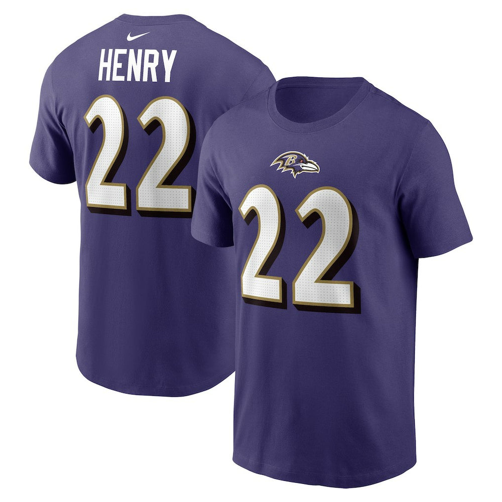 Nike Derrick Henry Baltimore Ravens Player Name & Number T-Shirt Purple