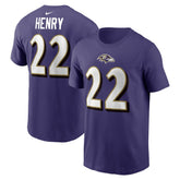 Nike Derrick Henry Baltimore Ravens Player Name & Number T-Shirt Purple