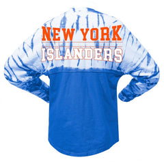 New York Islanders Spirit Jersey Unisex Crystal Half Dye Long Sleeve T-Shirt - Royal - NHL 201405552