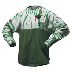 Minnesota Wild Spirit Jersey Unisex Crystal Half Dye Long Sleeve T-Shirt - Green - NHL 201405556
