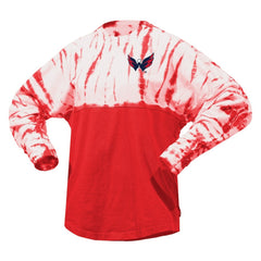 Washington Capitals Spirit Jersey Unisex Crystal Half Dye Long Sleeve T-Shirt - Red - NHL 201405561