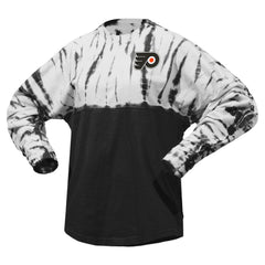 Philadelphia Flyers Spirit Jersey Unisex Crystal Half Dye Long Sleeve T-Shirt - Black - NHL 201405568