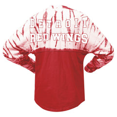 Detroit Red Wings Spirit Jersey Unisex Crystal Half Dye Long Sleeve T-Shirt - Red - NHL 201405571