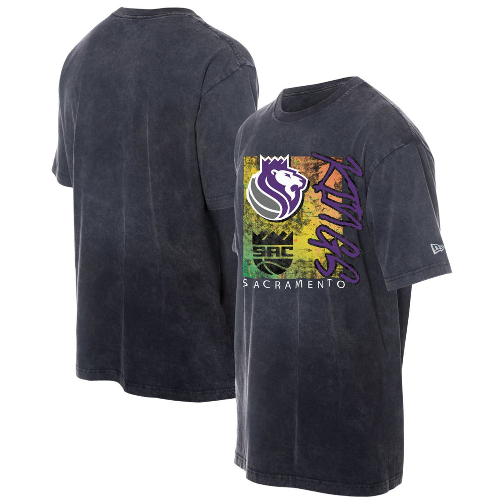 Sacramento Kings Distressed Sport Classics Enzyme Washed T-Shirt Black | New Era US