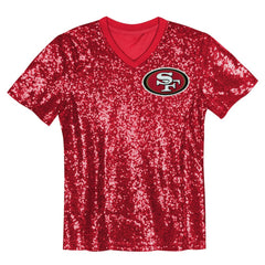 Christian McCaffrey San Francisco 49ers Women's Player Name & Number V-Neck Fashion Jersey Scarlet