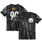 T.J. Watt Pittsburgh Steelers Women's Player Name & Number V-Neck Fashion Jersey Black