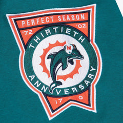 Mitchell & Ness Miami Dolphins All Over 4.0 Vintage Logo Pullover Sweatshirt Heather Gray