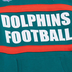 Miami Dolphins Vintage Logo Head Coach Fleece Pullover Hoodie Aqua