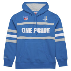 Detroit Lions Vintage Logo Head Coach Fleece Pullover Hoodie Blue