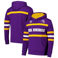 Minnesota Vikings Vintage Logo Head Coach Fleece Pullover Hoodie Purple