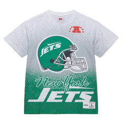 Mitchell & Ness New York Jets Team Burst Vintage Logo T-Shirt White